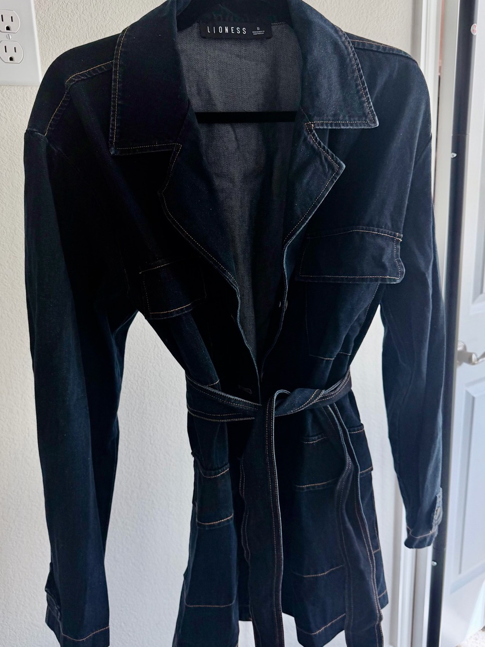 Lioness Denim Utility Jacket Dress with Belt